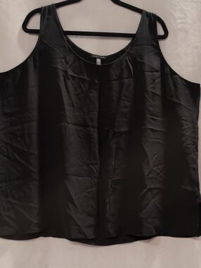 Eileen Fisher Black Silk Tank Top 2x